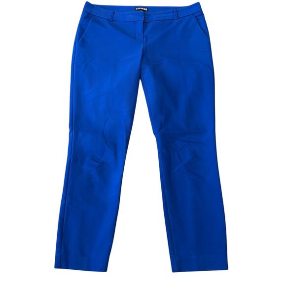 Express Women's Columnist Low Rise Slim Ankle Pant Cobalt Blue Size 6 - Picture 2 of 11